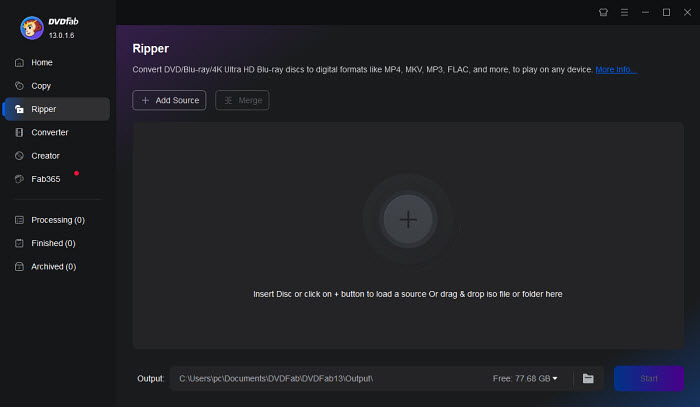 Load Source DVD to DVDFab