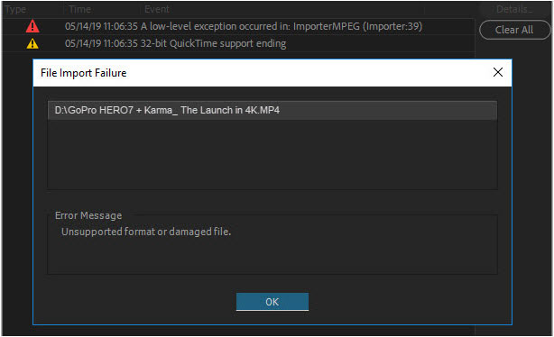 velstand linse Spis aftensmad Solved] How to Fix Premiere Pro MP4 File Import Failure